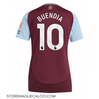 Aston Villa Emiliano Buendia #10 Maglia Gara Casa Repliche 2024-25 Donna Maniche Corte